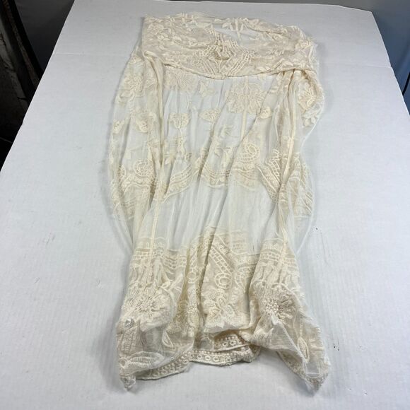 Ember Boho Lace Embroidered Kimono Duster Sheer Festival Cover Up Romantic L - Picture 8 of 9